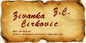 Živanka Ćirković vizit kartica